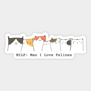 Minimalistic Man I Love Feline Sticker